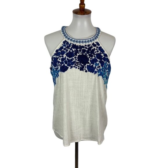 Altard State Ivory Embroidered Sleeveless Top Small Boho Cottagecore - Picture 1 of 6